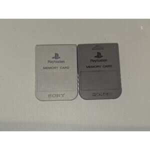 Sony PlayStation PS1 Official Memory Card SCPH-1020 Lot Gray & Light Grey